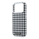 Karl Lagerfeld PU Houndstooth Resin Plate MagSafe Zadní Kryt pro iPhone 17 Pro Black