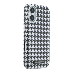 Zadní kryt Karl Lagerfeld PU Houndstooth Resin Plate MagSafe pro Apple iPhone 17, černá