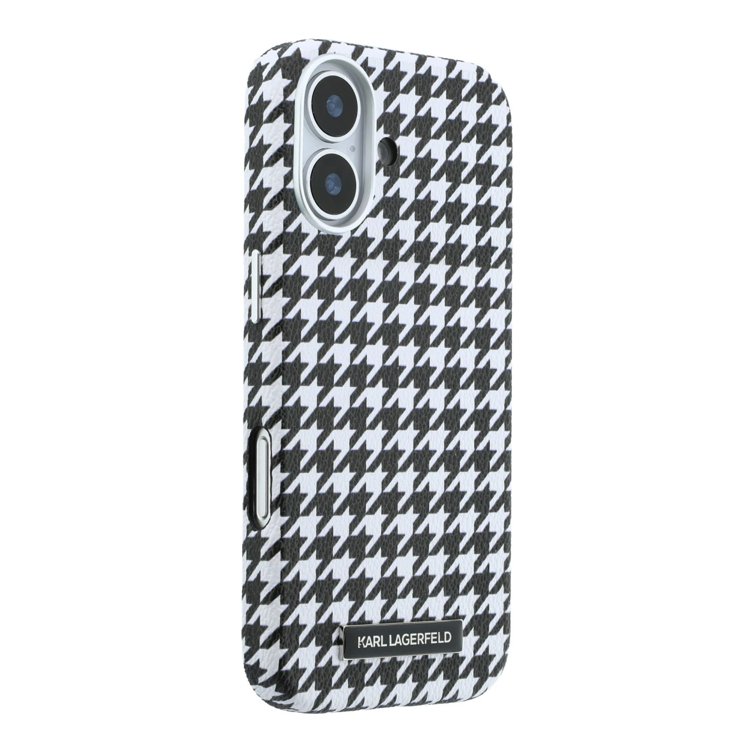 Karl Lagerfeld PU Houndstooth Resin Plate MagSafe Zadní Kryt pro iPhone 17 Black