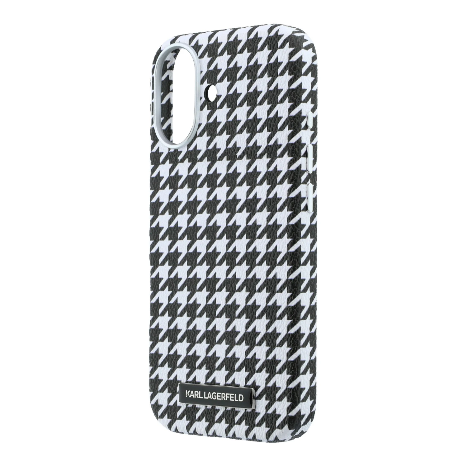 Karl Lagerfeld PU Houndstooth Resin Plate MagSafe Zadní Kryt pro iPhone 17 Black