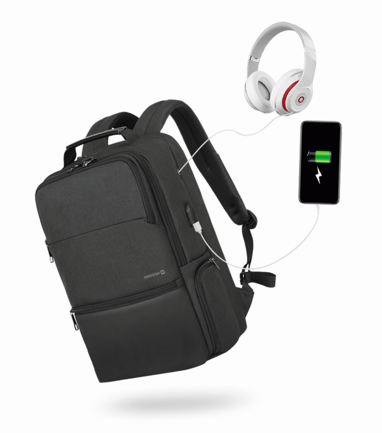 LAPTOP BACKPACK GUIDE SWISSTEN 15,6", ČERNÁ