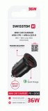 SWISSTEN CL ADAPTÉR POWER DELIVERY USB-C + QUICK CHARGE 3.0 36W METAL, ČERNÁ
