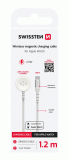 SWISSTEN OPLETENÝ MAGNETICKÝ KABEL PRO APPLE WATCH KOVOVÝ, USB-C 1.2 M, BÍLÁ