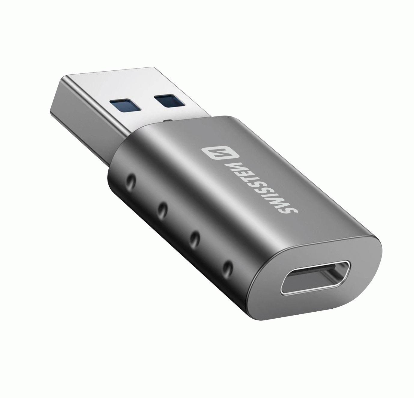 ADAPTER SWISSTEN USB-A(M)/USB-C(F), ČERNÁ
