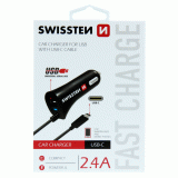 AUTONABÍJEČKA SWISSTEN CL USB-C A USB 2,4A POWER, ČERNÁ