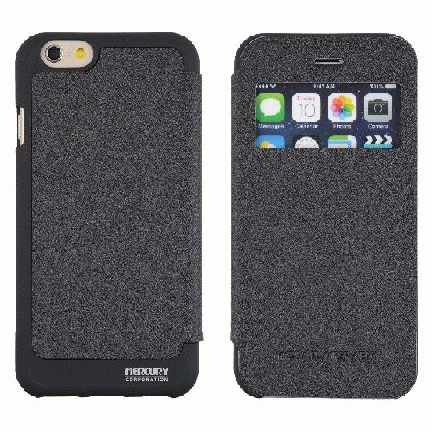 FLIPOVÉ POUZDRO MERCURY WOW BUMPER VIEW PRO APPLE IPHONE 6, ČERNÁ