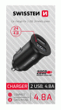 ADAPTÉR SWISSTEN CL 2x USB 4,8A METALM, ČERNÁ
