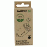 CL ADAPTÉR SWISSTEN 2x USB 4,8A METAL, ČERNÁ