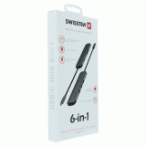 SWISSTEN USB-C HUB 6-IN-1 USB-C PD, 3X USB 3.0, SD, MICRO SD ALUMINIUM
