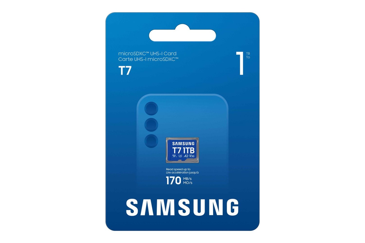 Paměťová karta Samsung T7/Micro SDXC/1TB/UHS-I U3 / Class 10, modrá
