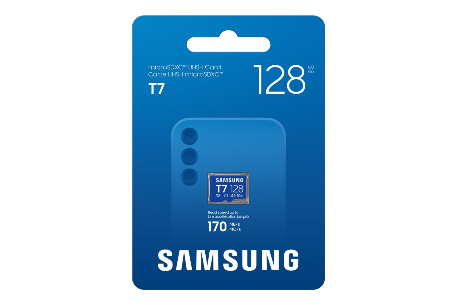 Paměťová karta Samsung T7/Micro SDXC/128GB/UHS-I U3 / Class 10, modrá