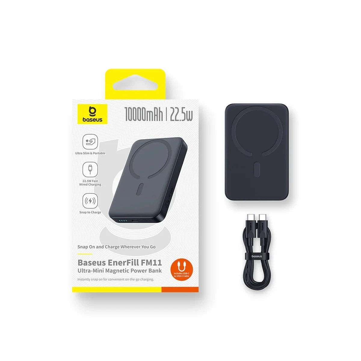 Baseus EnerFill FM11 22.5W Magnetická Powerbanka 10000mAh Cosmic Black