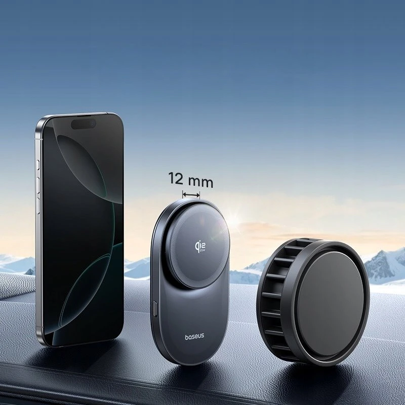 Magnetický držák do auta s bezdrátovým nabíjením Baseus PrimeTrip VC2 Pro Cooling 25W Cosmic, černá