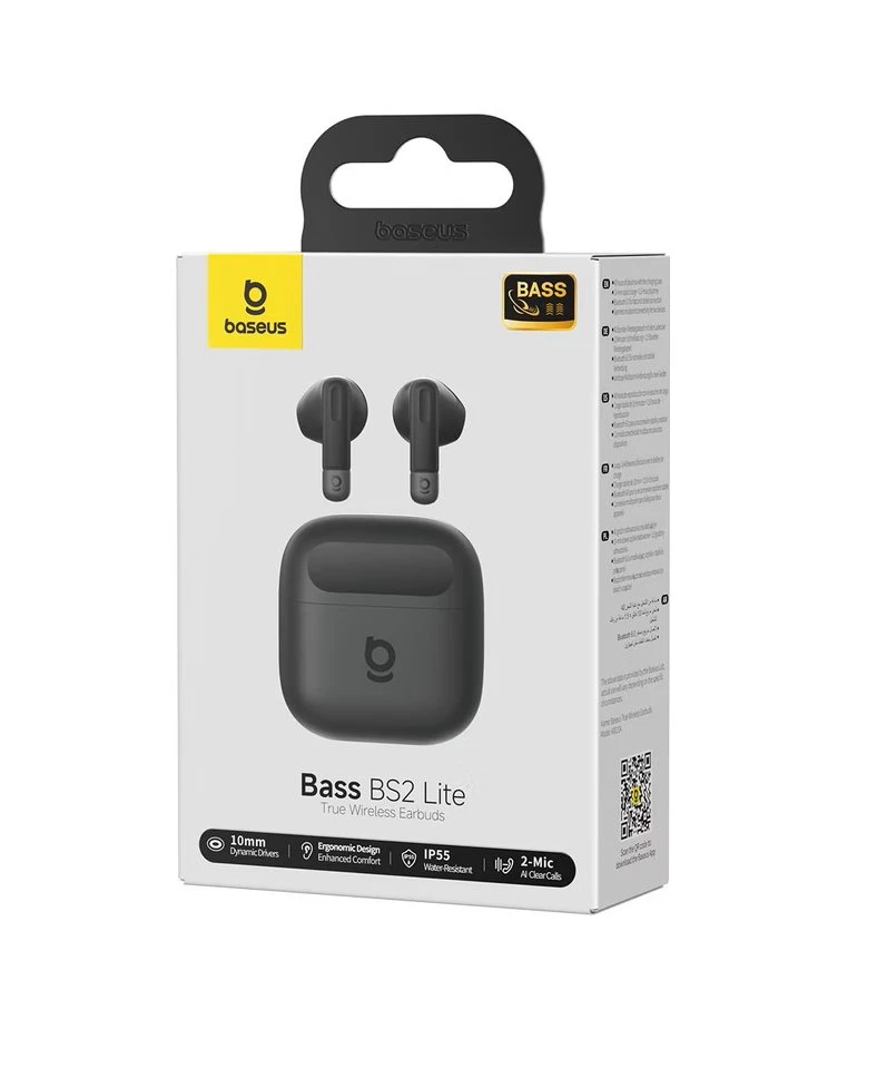 Bezdrátová sluchátka Baseus Bass BS2 Lite Cosmic, černá