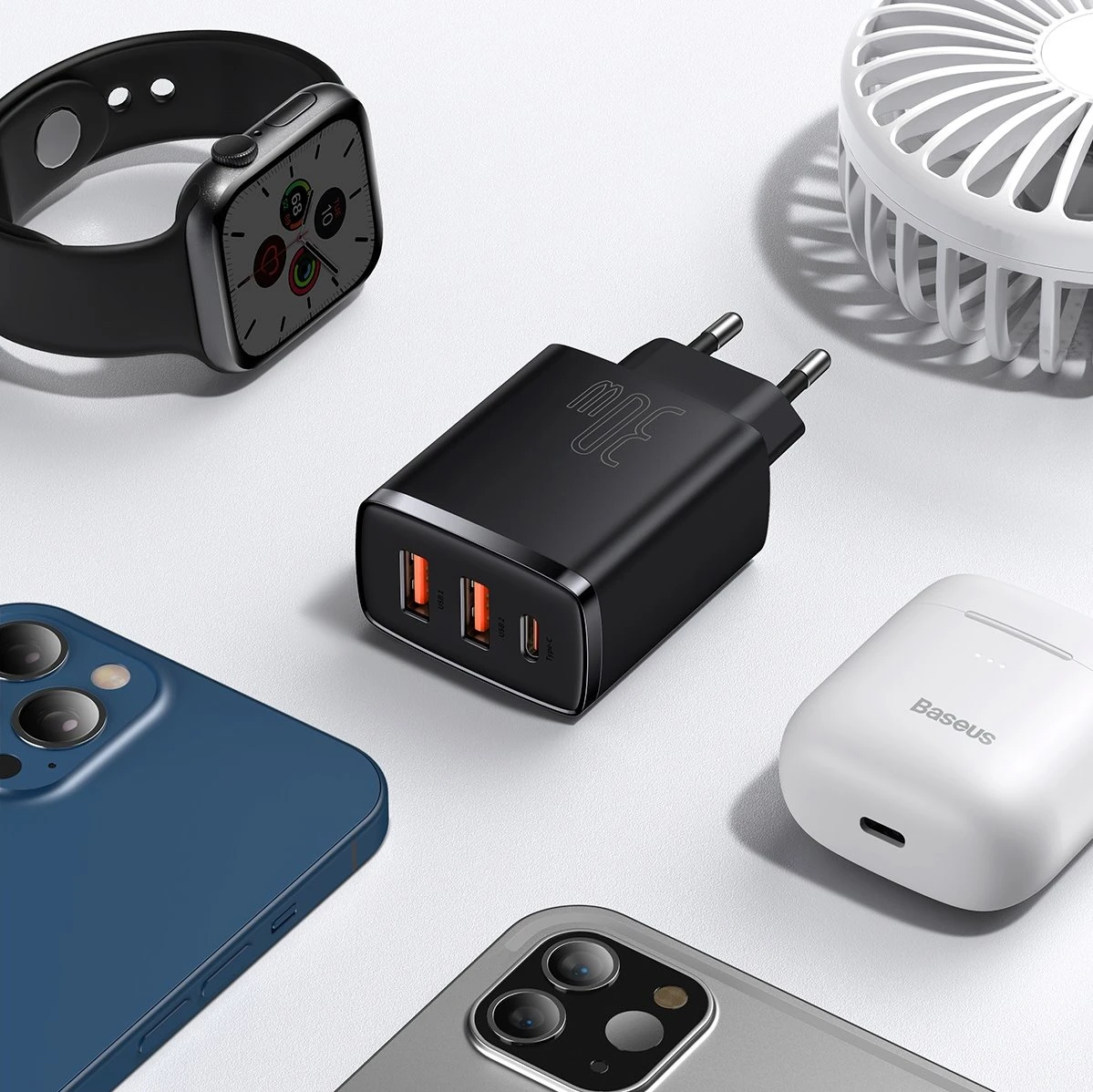 Nabíječka USB-C Baseus CCXJ-E01 Compact Quick 30W, černá