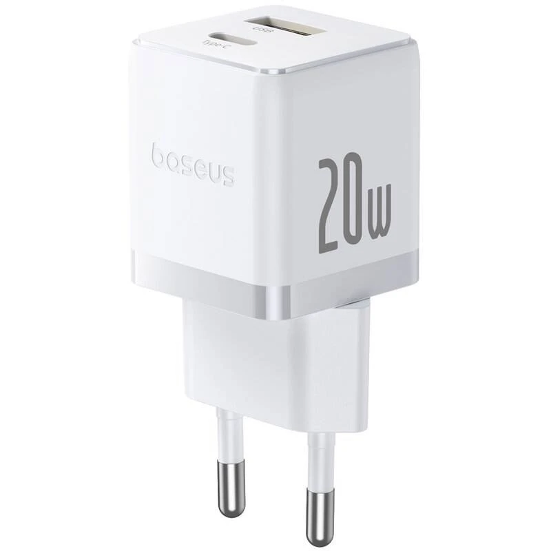 Nabíječka USB-A + USB-C Baseus Palm Fast 20W, bílá