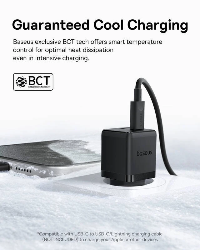 Nabíječka USB-A + USB-C Baseus Palm Fast 20W, černá