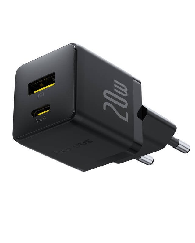 Nabíječka USB-A + USB-C Baseus Palm Fast 20W, černá