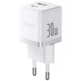 Nabíječka USB-A + USB-C Baseus Palm Fast 30W, bílá
