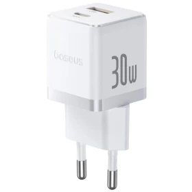 Nabíječka USB-A + USB-C Baseus Palm Fast 30W, bílá