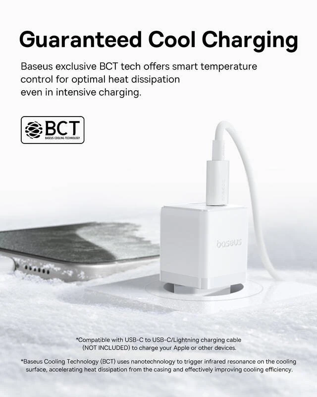 Nabíječka USB-A + USB-C Baseus Palm Fast 30W, bílá