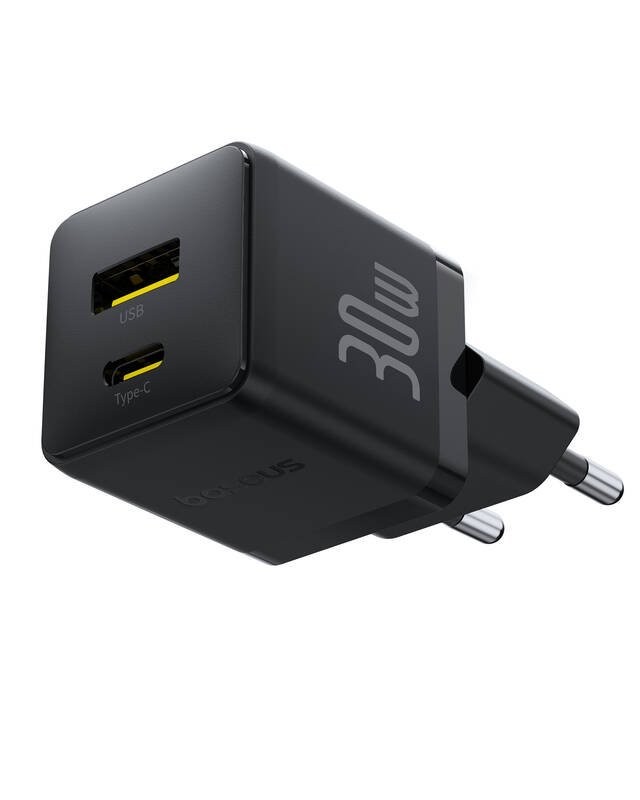 Nabíječka USB-A + USB-C Baseus Palm Fast 30W, černá