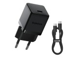 Nabíječka USB-C 20W + Datový Kabel USB-C/USB-C Baseus Palm Fast, 1m, černá