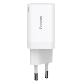 Nabíječka USB + USB-C Baseus CCSUPP-E02 Super Si Quick 30W, bílá