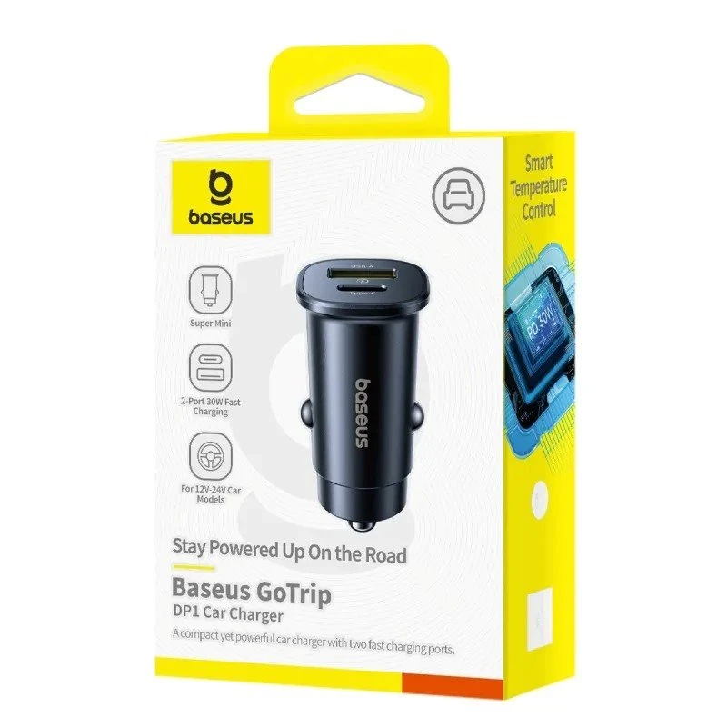 Nabíječka do auta Baseus GoTrip USB-C/USB-A 30W Cosmic, černá