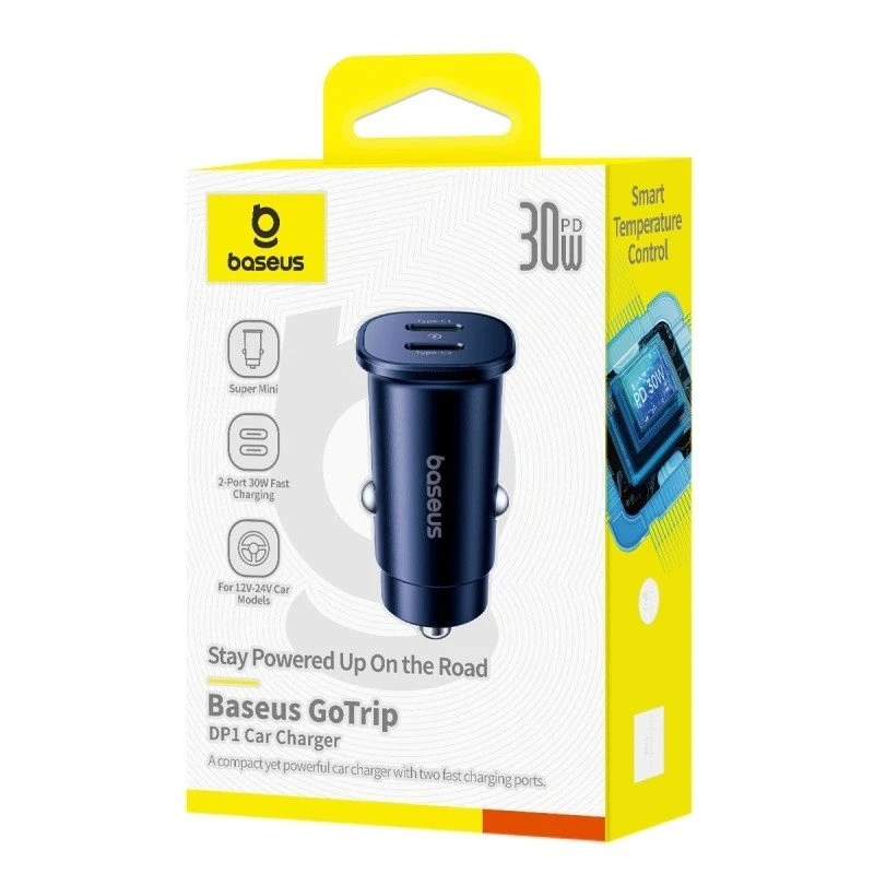 Nabíječka do auta Baseus GoTrip 2x USB-C 30W Cosmic, černá