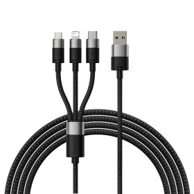 Datový kabel Baseus StarSpeed 3v1 Fast Charging USB-A - USB-C/Lightning/MicroUSB 20W 3.5A, 1.2m, černá