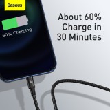 Datový kabel Baseus Rapid Series 3v1 Fast Charging USB-C - USB-C/Lightning/MicroUSB 20W 1.5m, černá