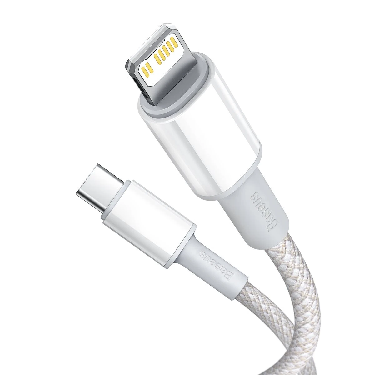 Datový kabel Baseus High Density Braided Series Fast Charging USB-C - Lightning 20W, 1m, bílá