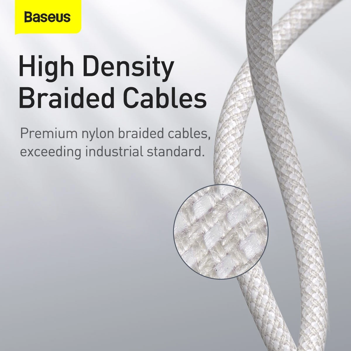 Datový kabel Baseus High Density Braided Series Fast Charging USB-C - Lightning 20W, 1m, bílá