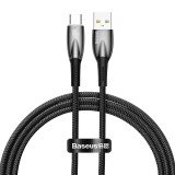 Datový kabel Baseus Glimmer Series Fast Charging USB-A - USB-C 100W, 1m, černá