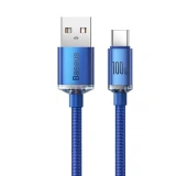 Datový kabel Baseus CAJY000403 Crystal Shine Series USB - USB-C 100W, 1,2m, modrá
