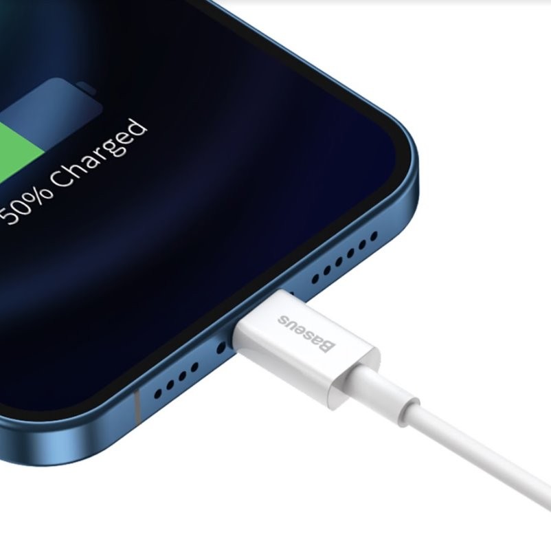 Kabel Baseus CALYS-02 Superior Fast Charging Lightning 2.4A 0.25m, bílá
