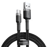 Datový kabel Baseus Cafule Series USB-A - USB-C 2A 3m, šedá/černá