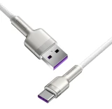 Datový kabel Baseus Cafule Metal Series USB-A - USB-C 66W 1m, bílá
