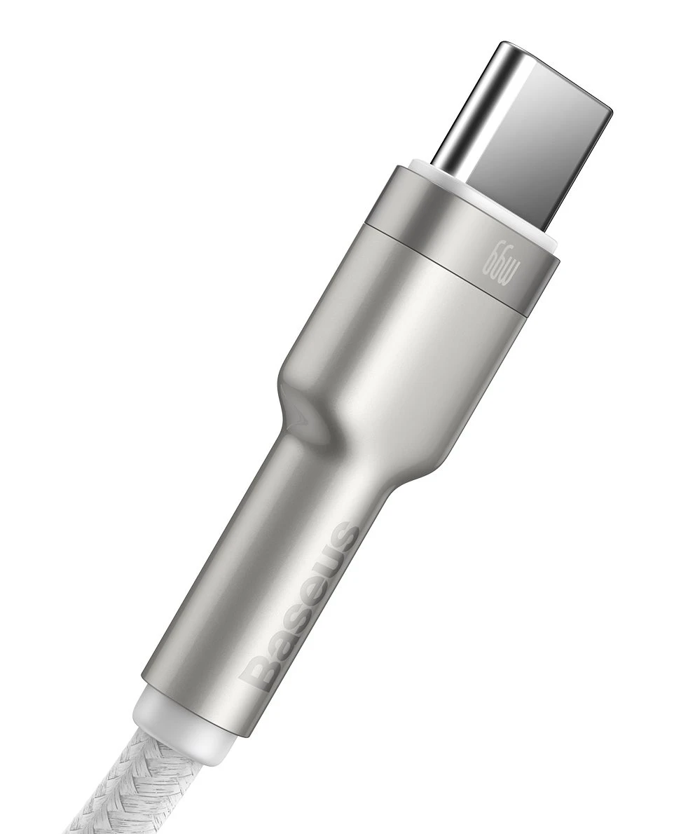 Datový kabel Baseus Cafule Metal Series USB-A - USB-C 66W 1m, bílá