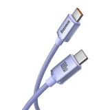 Datový kabel Baseus CAJY000605 Crystal Shine Series USB-C - USB-C 100W 1,2m, fialová