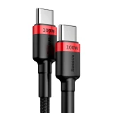 Datový kabel Baseus Cafule Flash Charging USB-C - USB-C 100W 2m, červená/černá