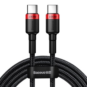Datový kabel Baseus Cafule Flash Charging USB-C - USB-C 100W 2m, červená/černá