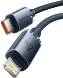 Datový kabel Baseus CAJY000201 Crystal Shine Series USB-C - Lightning 20W 1,2m, černá