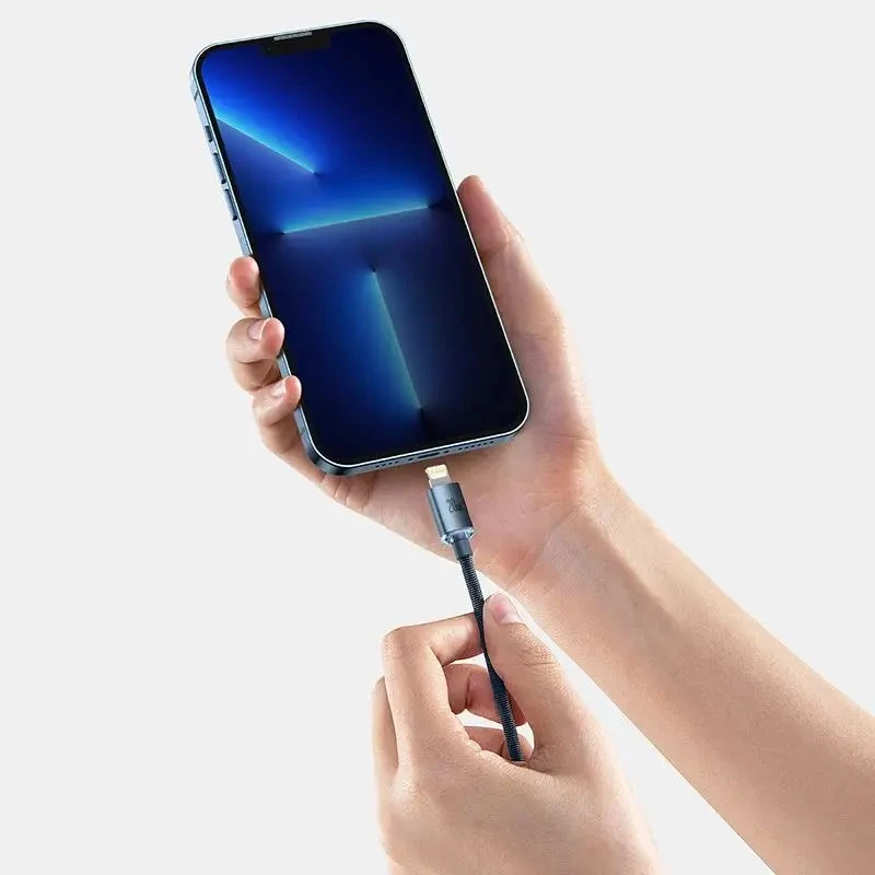 Datový kabel Baseus CAJY000201 Crystal Shine Series USB-C - Lightning 20W 1,2m, černá
