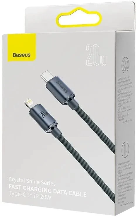 Datový kabel Baseus CAJY000201 Crystal Shine Series USB-C - Lightning 20W 1,2m, černá
