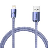 Datový kabel Baseus CAJY000005 Crystal Shine Series USB - Lightning 20W 1,2m, fialová