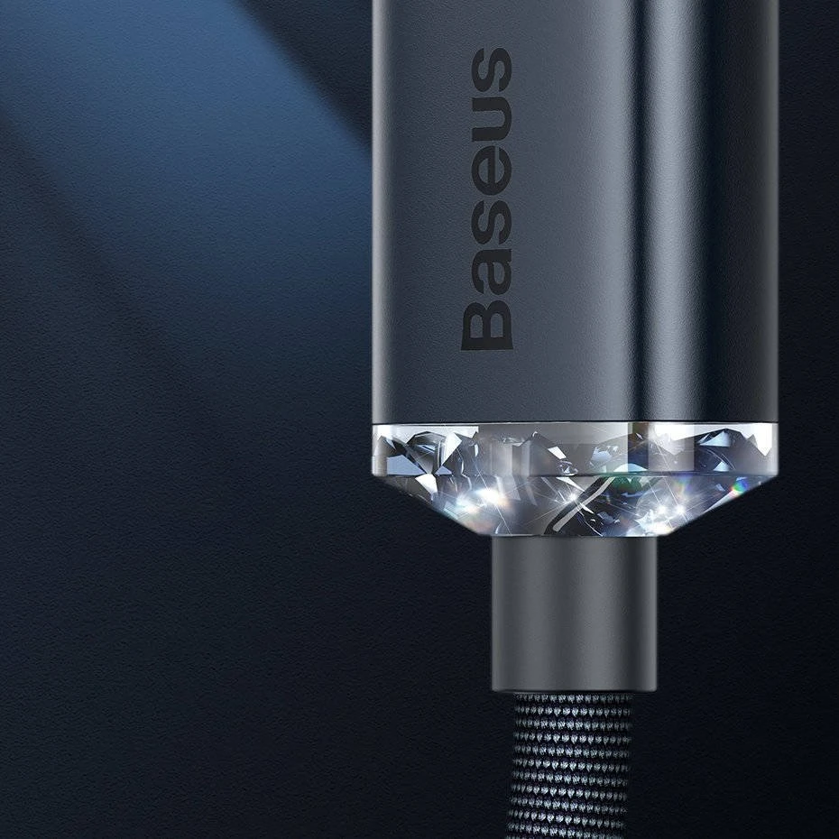 Datový kabel Baseus CAJY000005 Crystal Shine Series USB - Lightning 20W 1,2m, fialová