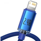 Datový kabel  Baseus CAJY000003 Crystal Shine Series USB - Lightning 20W 1,2m, modrá