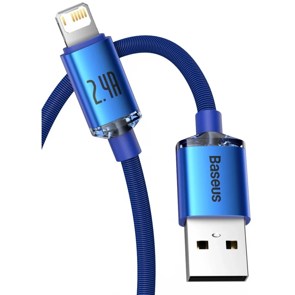 Datový kabel  Baseus CAJY000003 Crystal Shine Series USB - Lightning 20W 1,2m, modrá